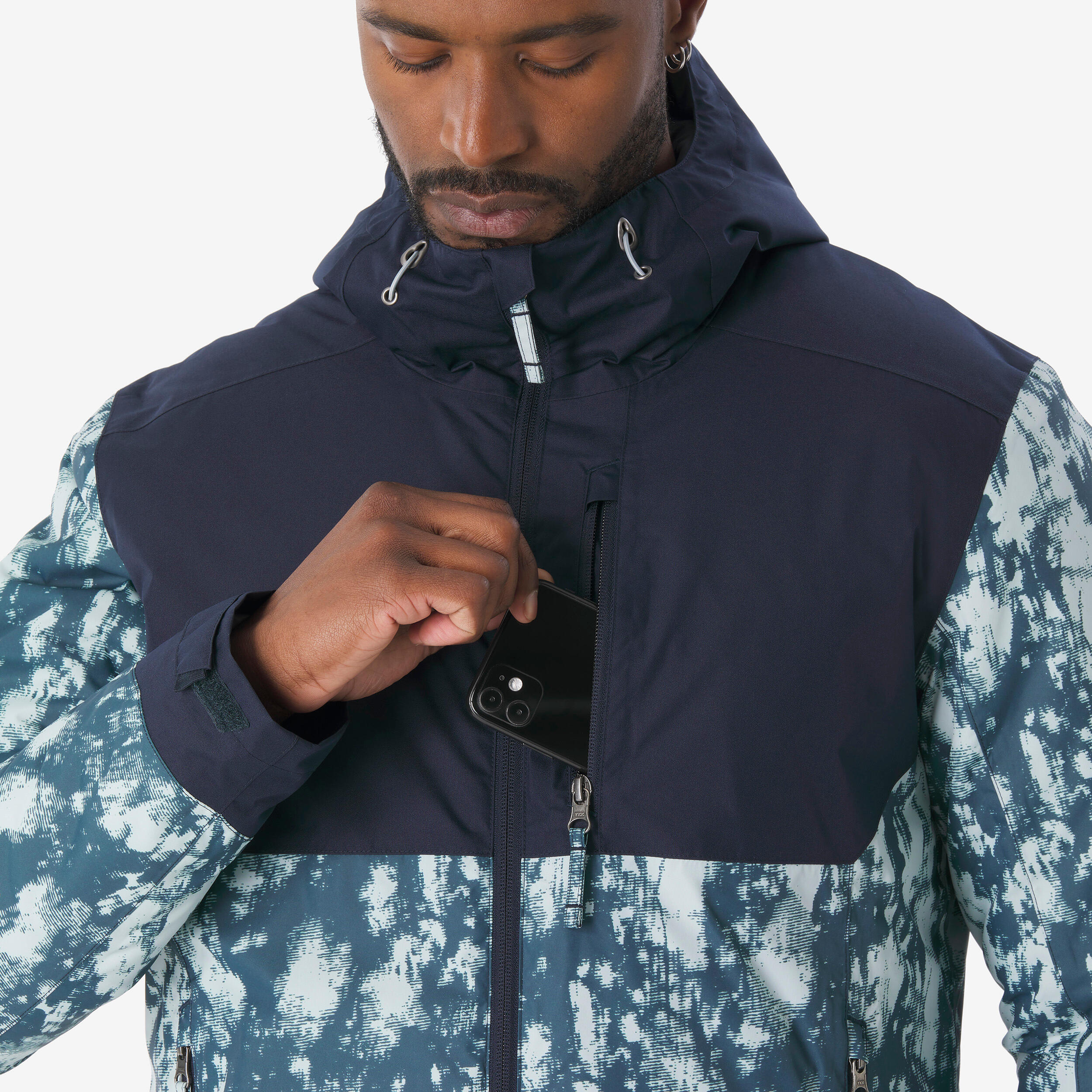 Winterjacke Herren warm bis -10°C wasserdicht – NH500 blau 6/9