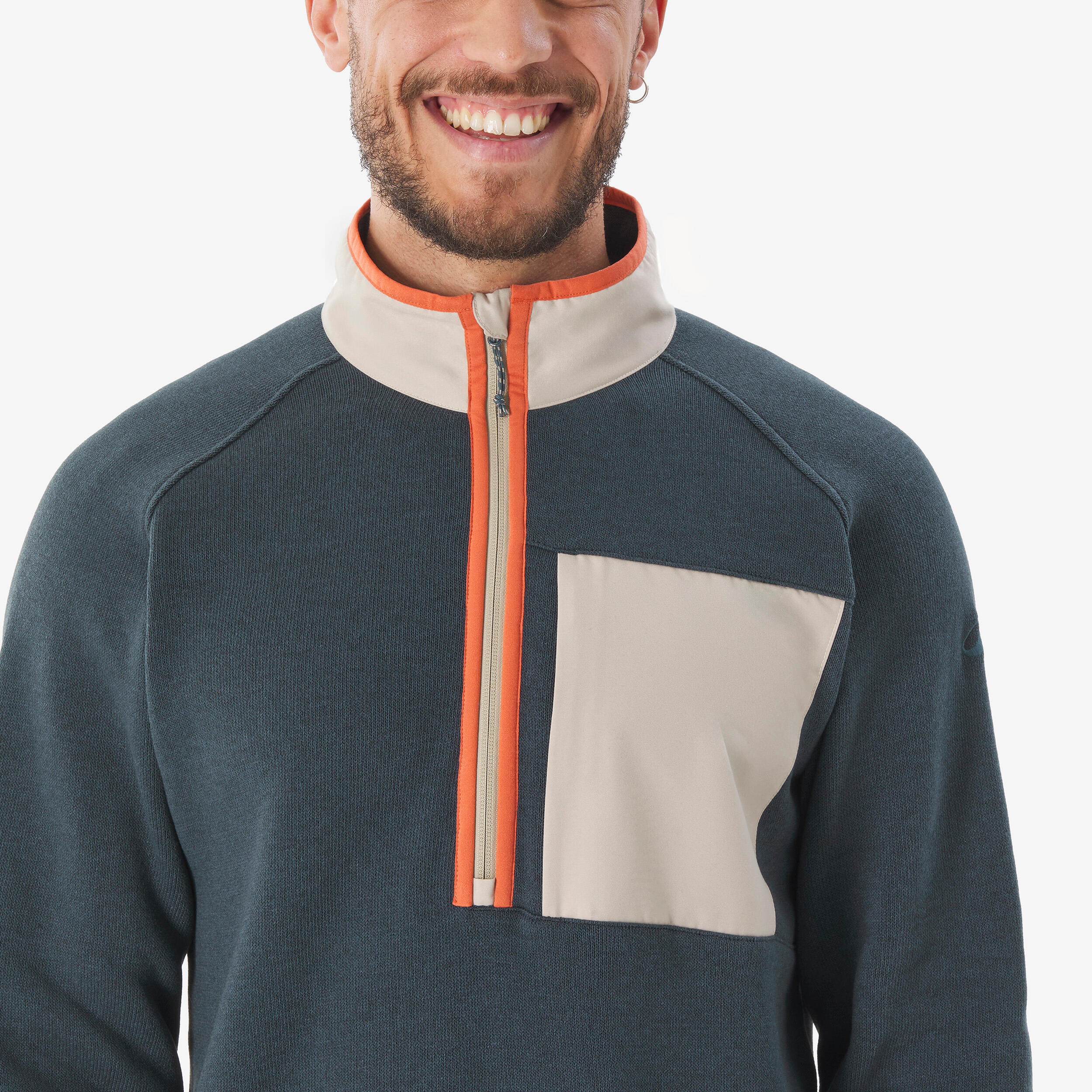 Men’s Half-Zip Hiking Sweater, NH 500 - QUECHUA