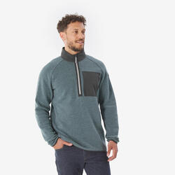 Pull de randonnée homme, NH500 Demi-zip beige