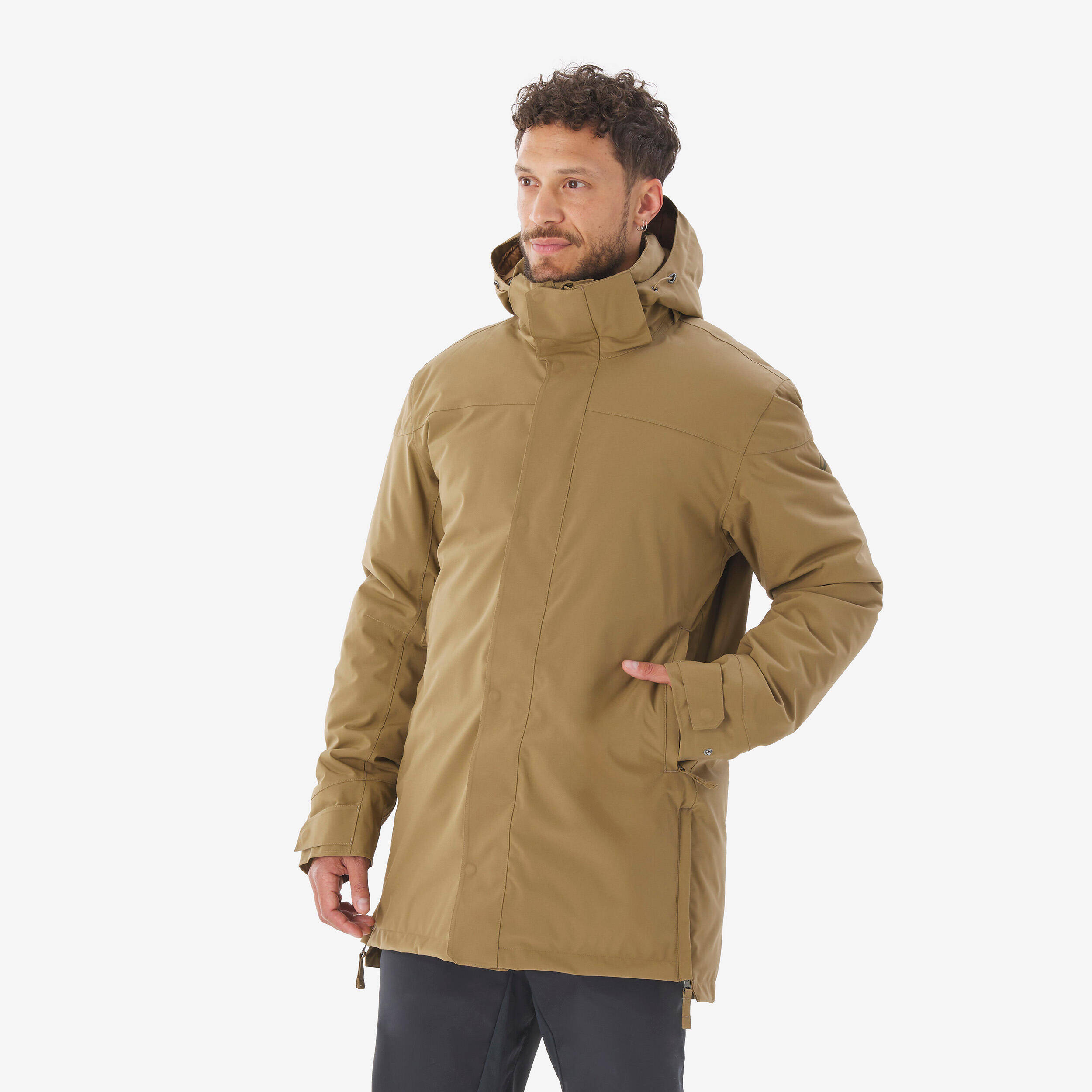 Men Waterproof hiking parka -10°C NH500 - Brown -  1