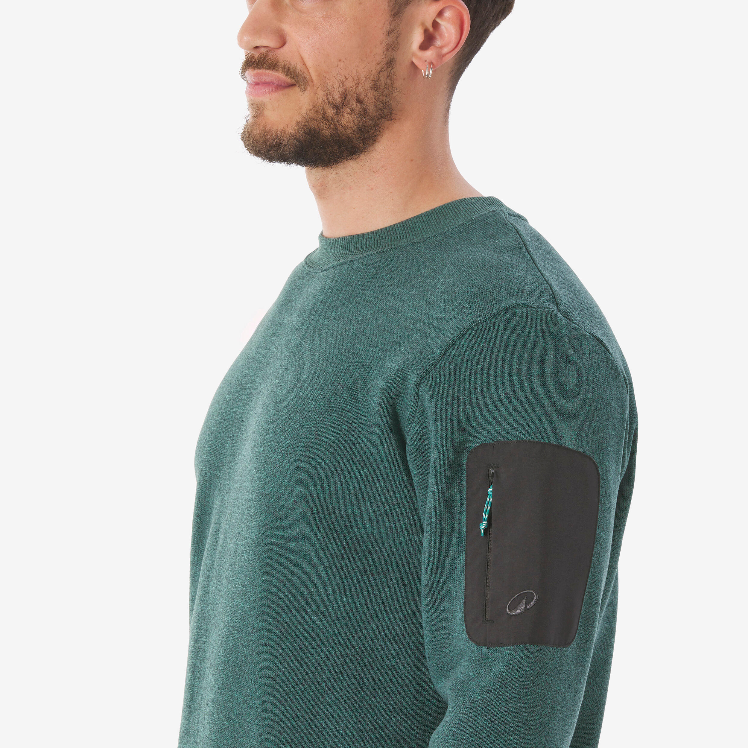 Pull de randonnée homme, NH100 vert 4/6