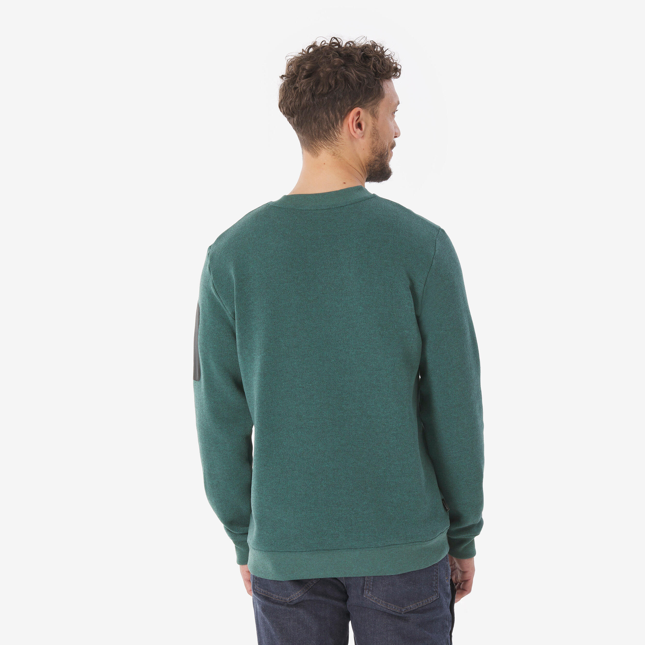 Pull de randonnée homme, NH100 vert 3/6