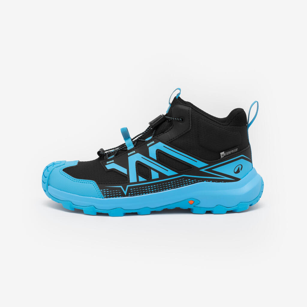 Kid’s waterproof hiking boots, UK Jnr sizes 2.5-5, CROSSROCK MID - Blue