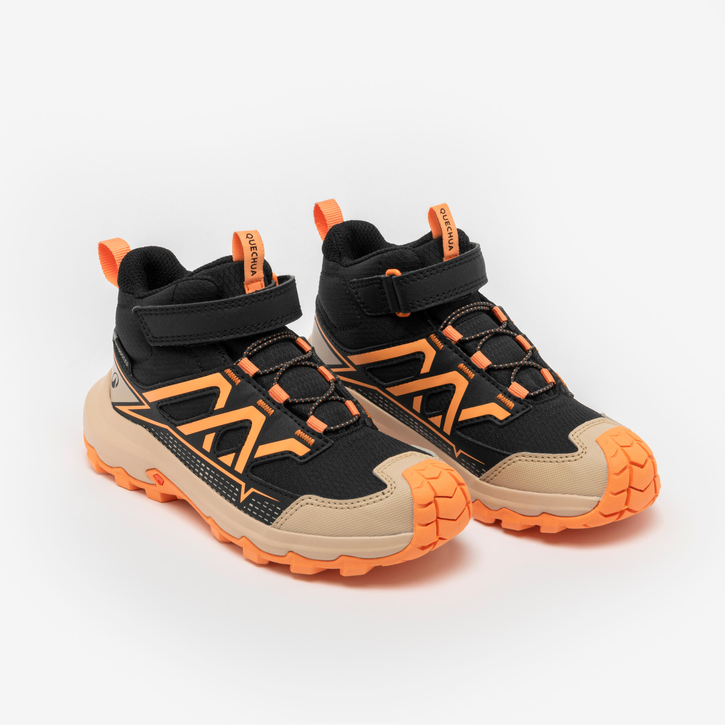 Kid’s Waterproof Hiking Shoes, Crossrock Mid Sizes 10.5C–2.5 - QUECHUA