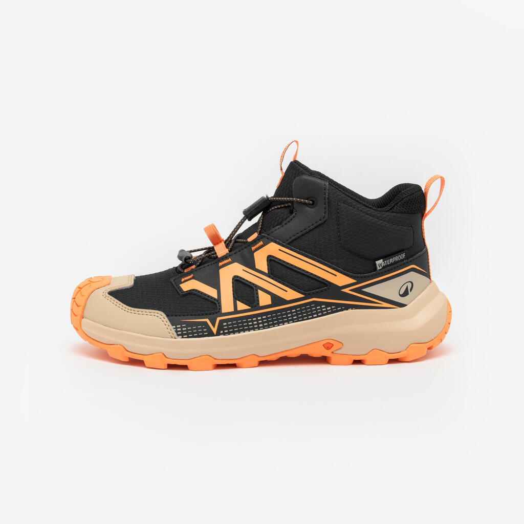 Kid’s waterproof hiking boots, UK Jnr sizes 2.5-5, CROSSROCK MID - Orange