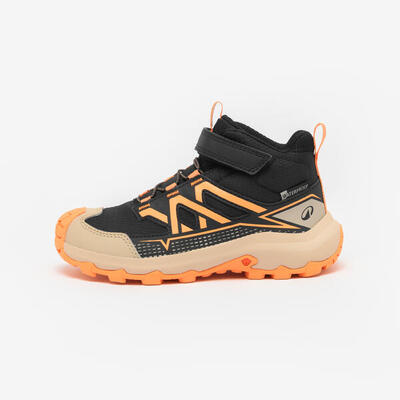 Waterdichte halfhoge wandelschoenen crossrock voor kinderen oranje