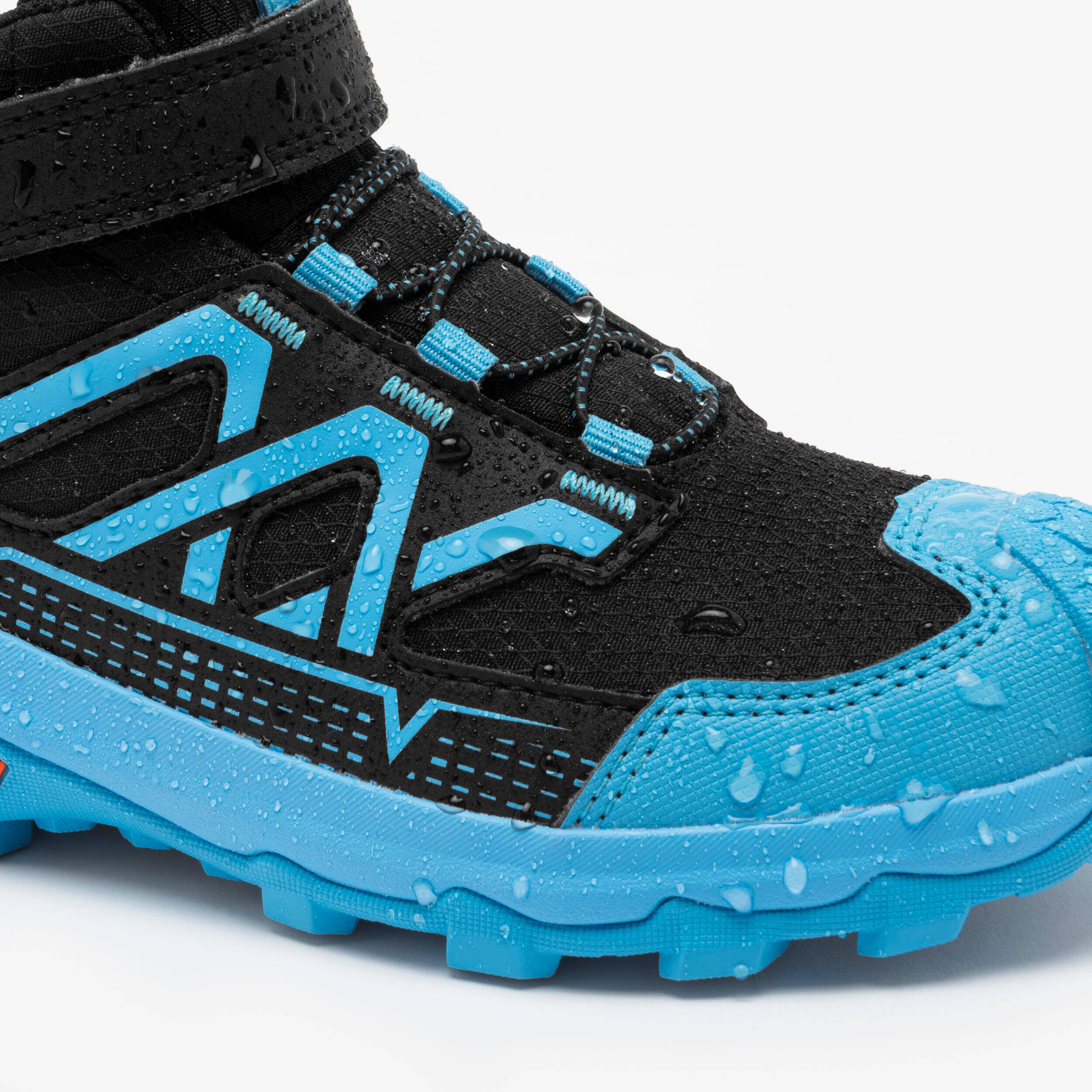 Kids’ mid-rise hiking boots with riptab, UK Jr Sizes 7 -2, Crosscrock - Blue -  3