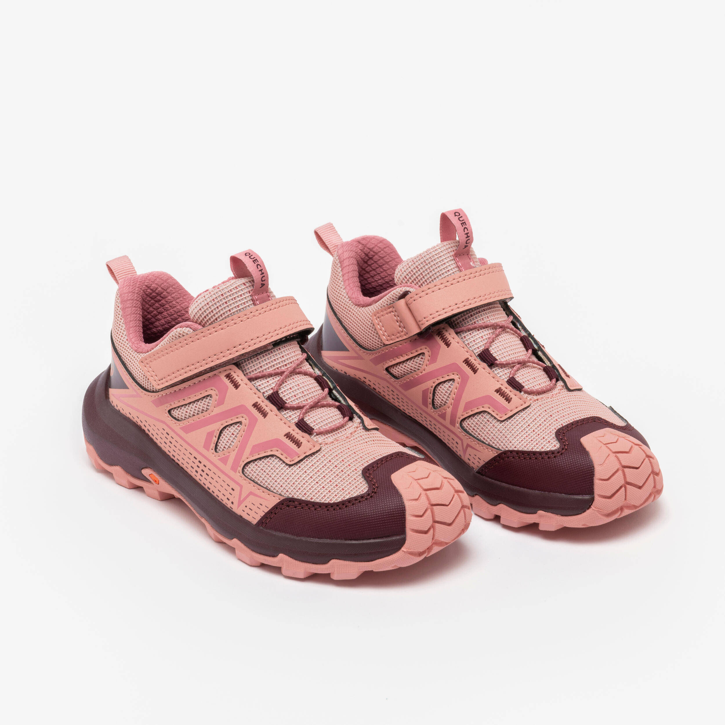Kids’ quick-lace hiking boots, UK JR sizes 7-2, Crossrock - Pink -  2