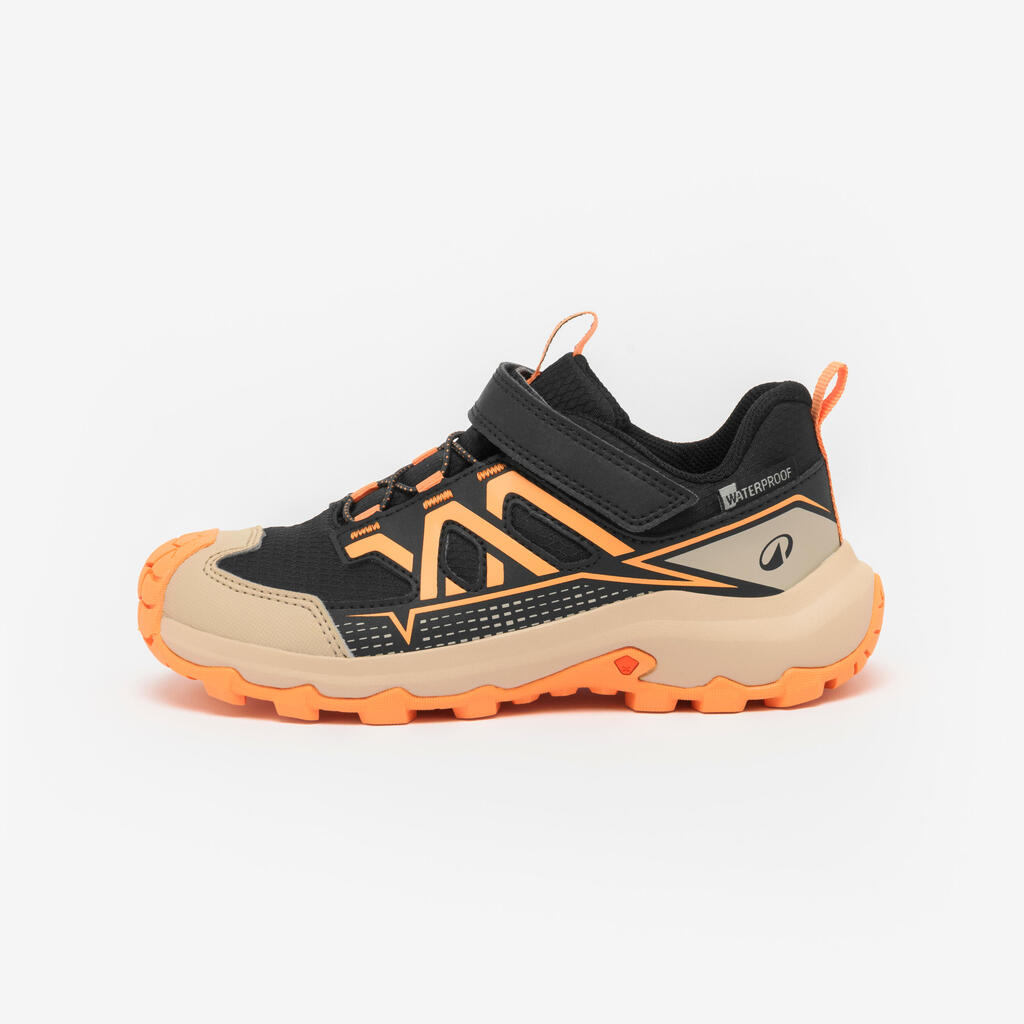 Kids’ waterproof hiking boots, UK Jnr sizes 7-2, CROSSROCK LOW WTP - Orange