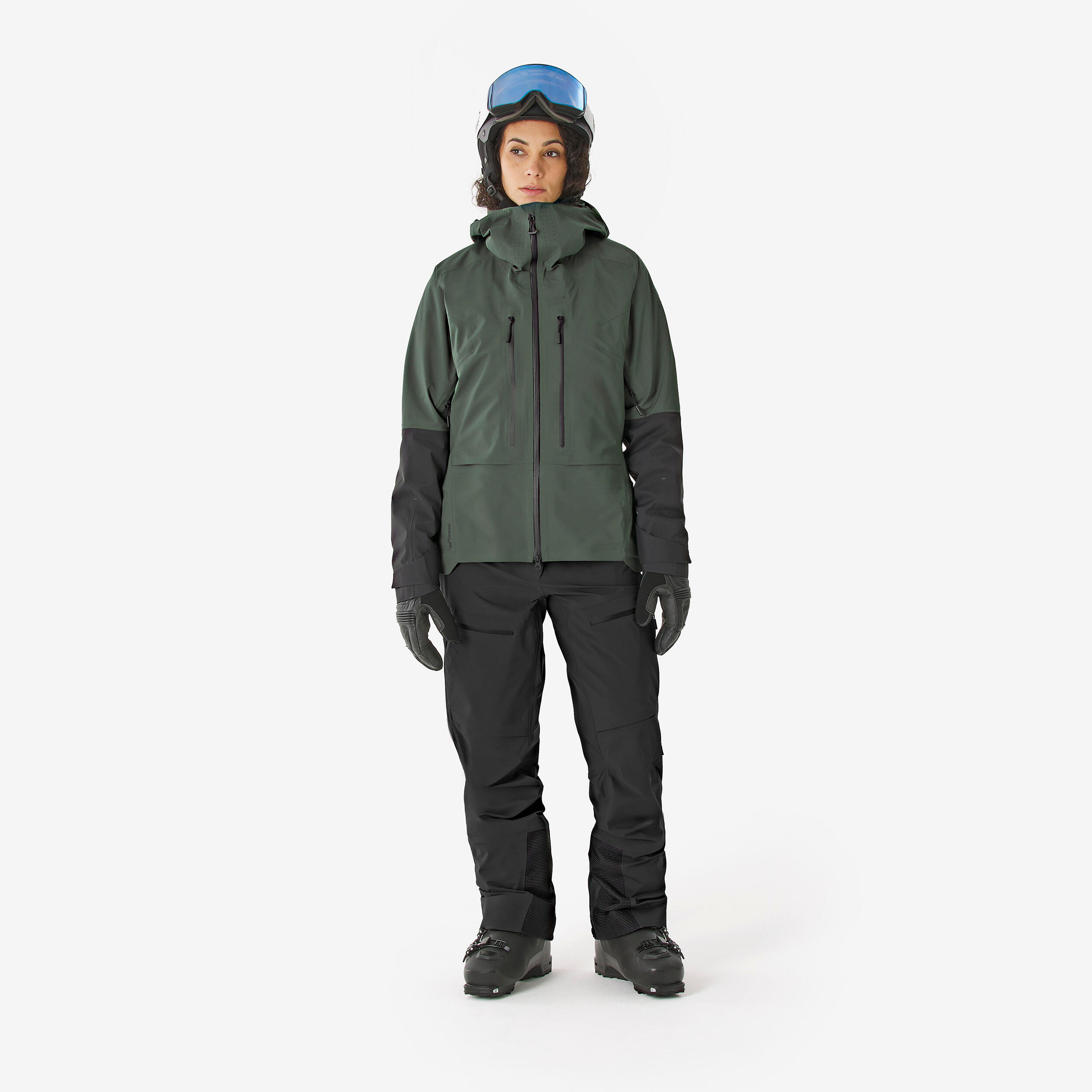 Pantalon de ski de randonnée imperméable femme, Wilder noir 2/10