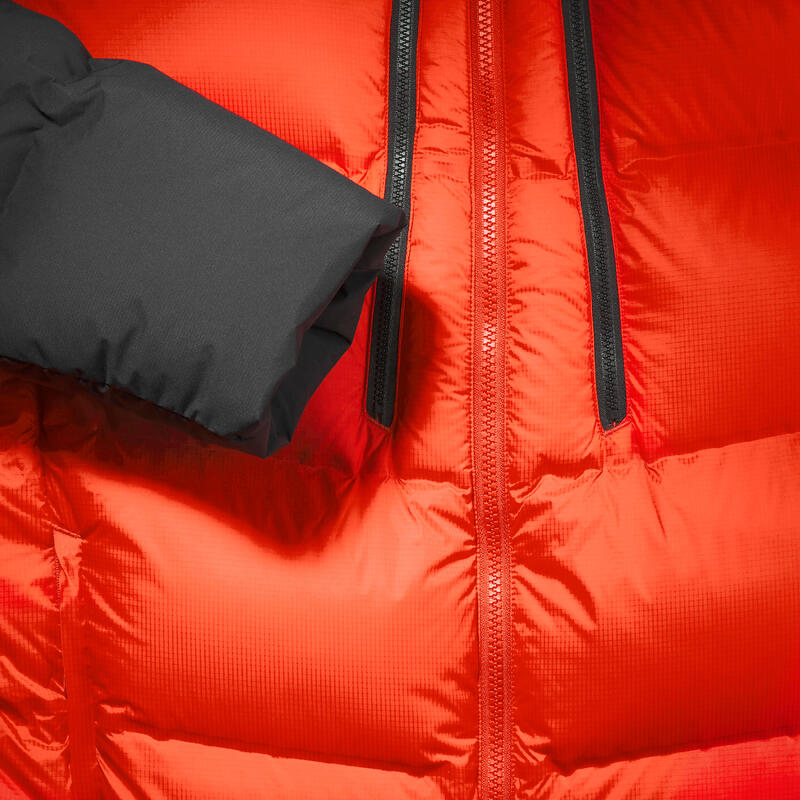 Doudoune d'alpinisme en duvet homme, Makalu rouge