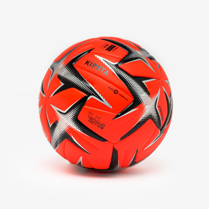 Ballon De Football Perrini Taille 5 Officiel - Couleurs Argent, Orange, Noir - Pour Match Et Entraînement