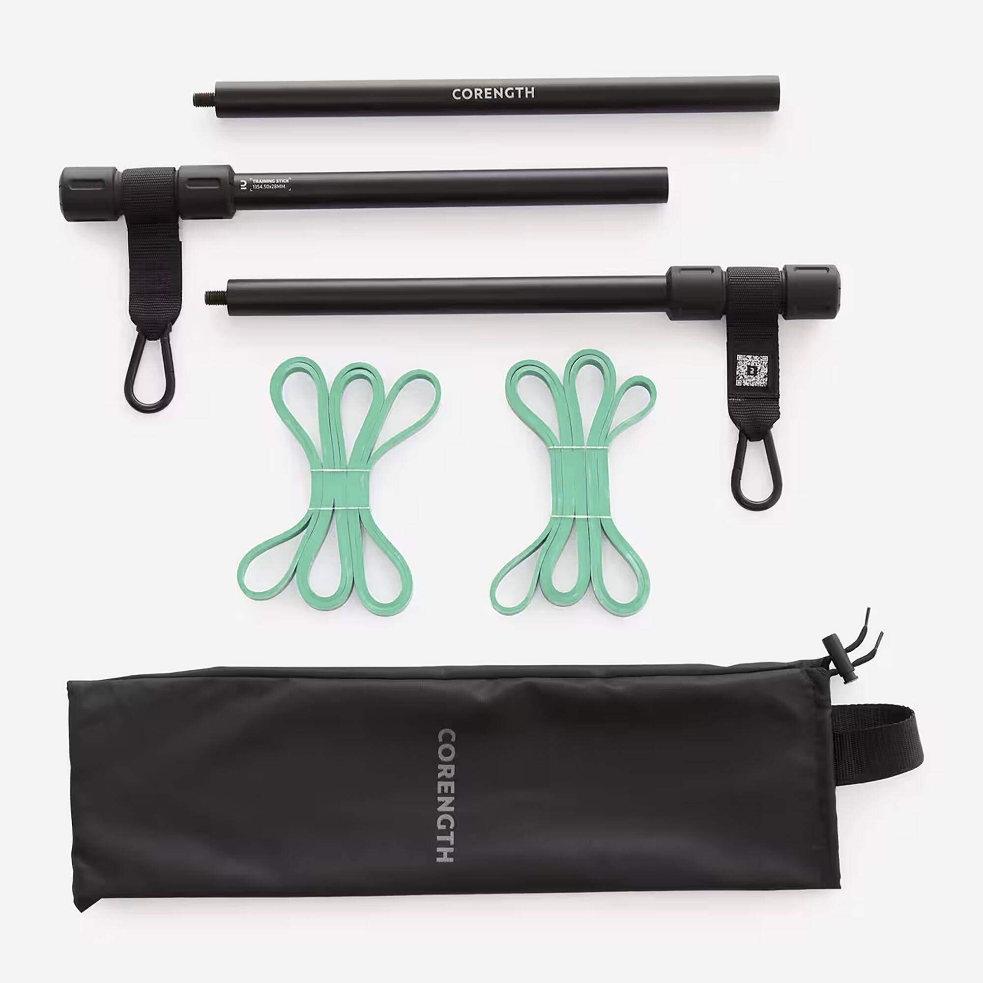 Strength Training Portable Bar with Two 10 kg Resistance Bands -  1