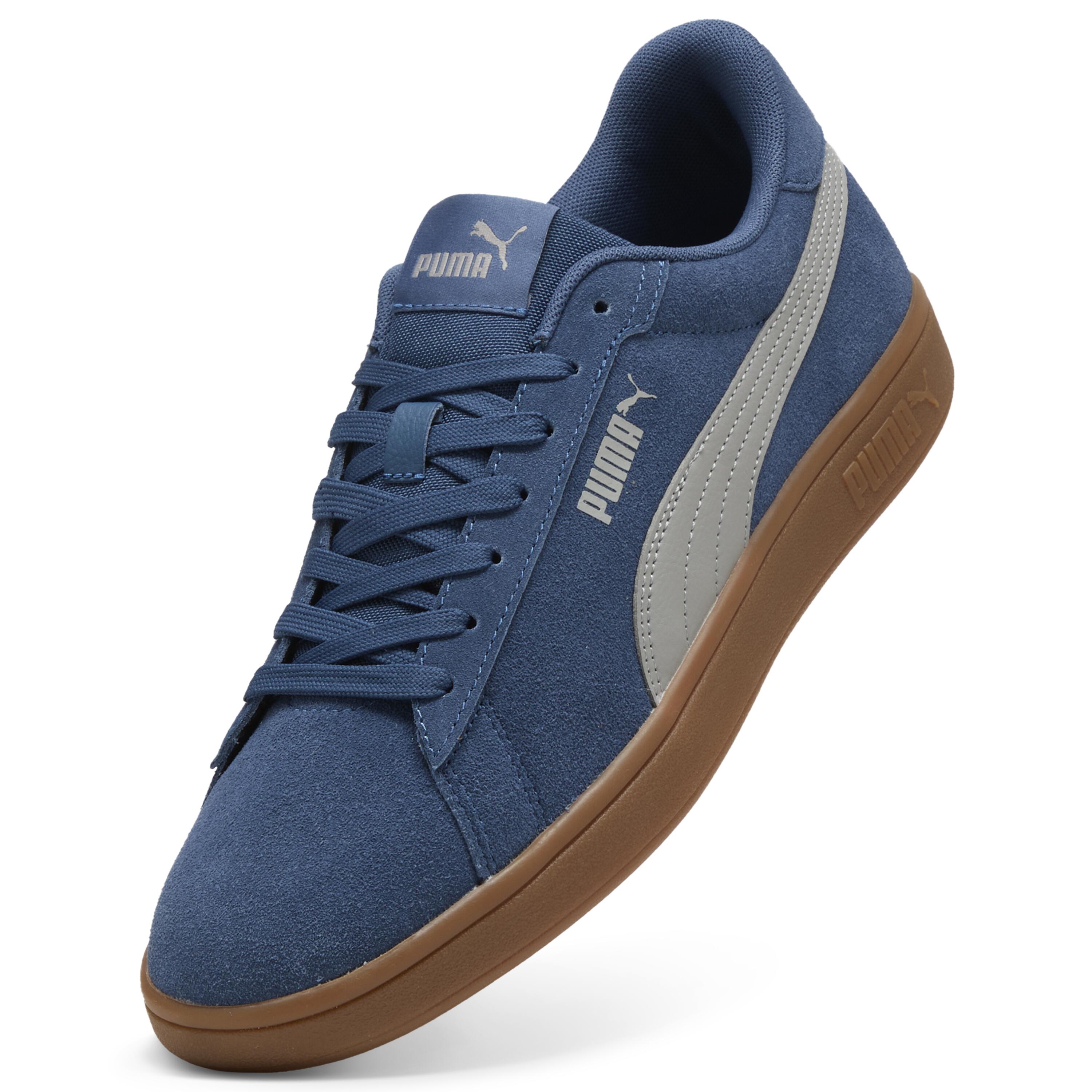 chaussure sneaker PUMA SMASH femme  suede bleu semelle  gomme 2/6