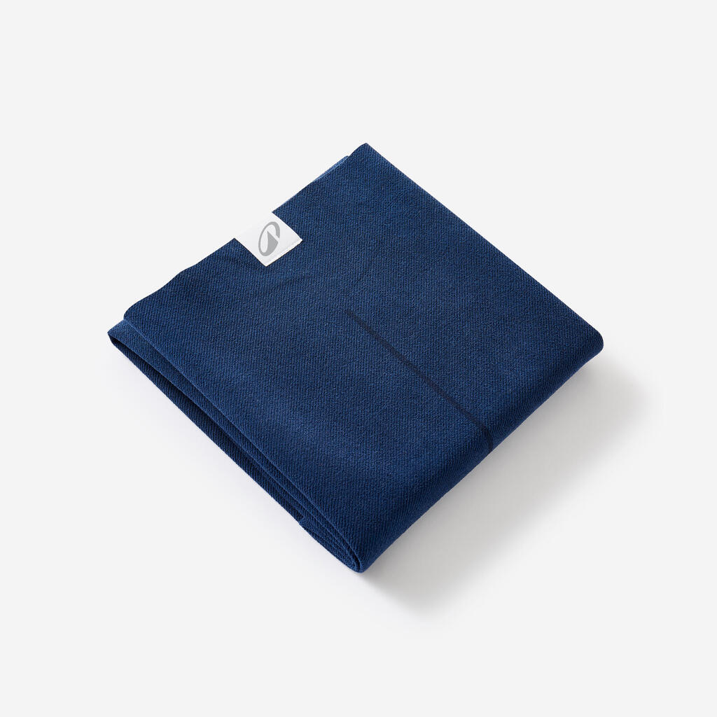 Serviette de yoga antidérapante 183cm x 61cm x 1mm, bleu acier