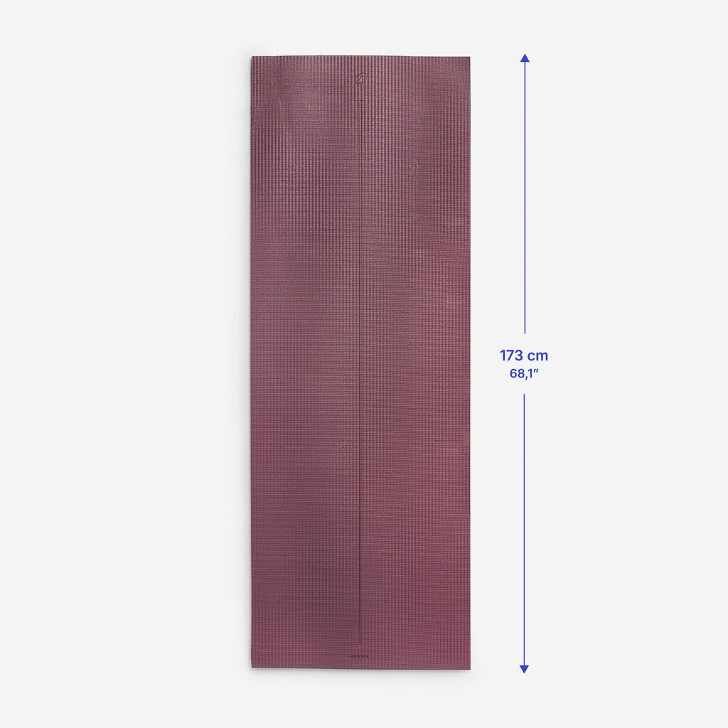 Tapis de yoga doux adhérence et confort 8 mm, bordeaux