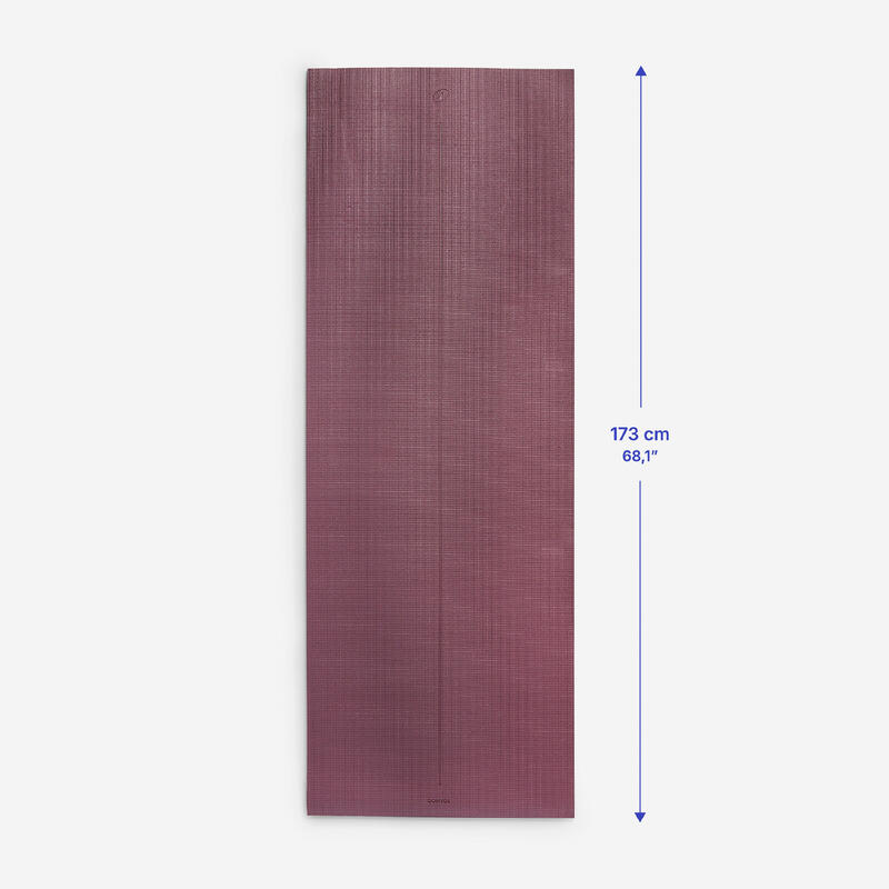 Tapis de yoga doux adhérence et confort 8 mm, bordeaux