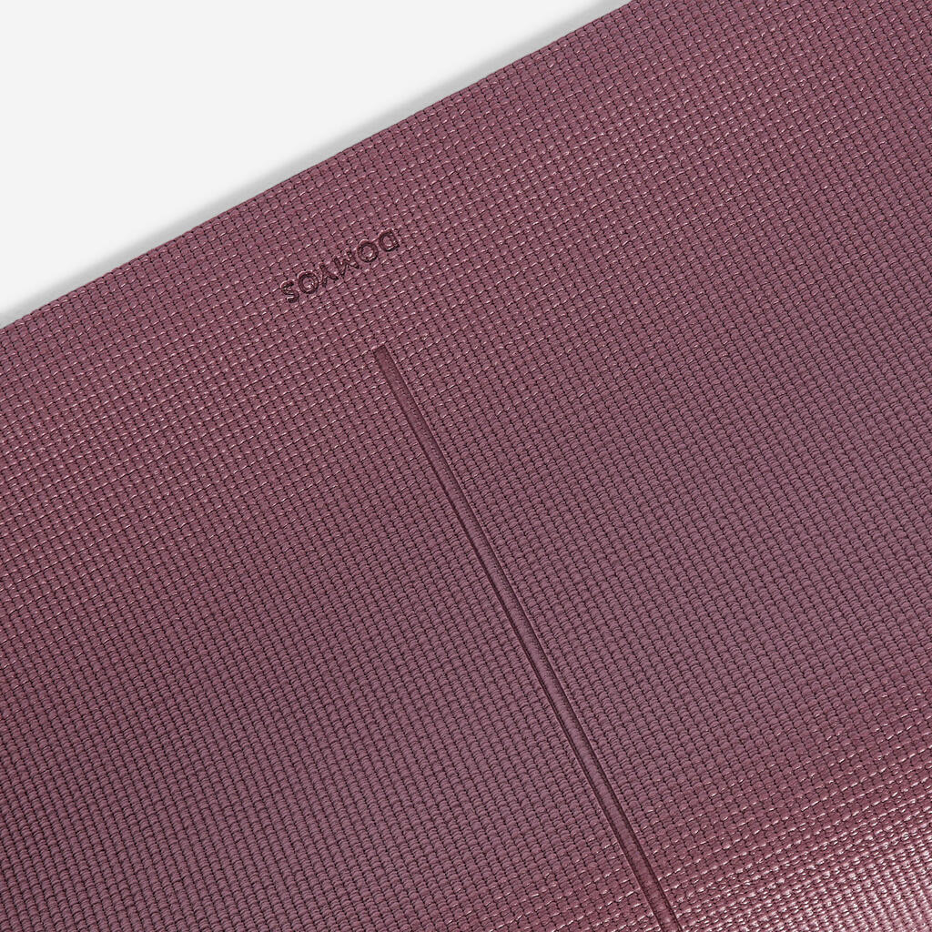 Tapis de yoga doux adhérence et confort 8 mm, bordeaux