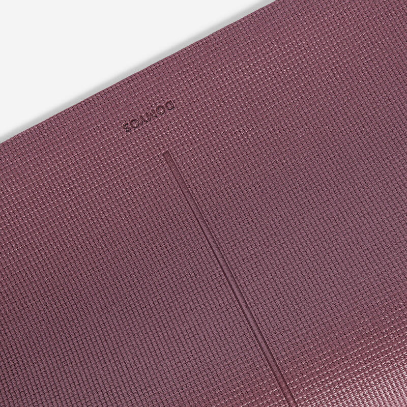 Tapis de yoga doux adhérence et confort 8 mm, bordeaux