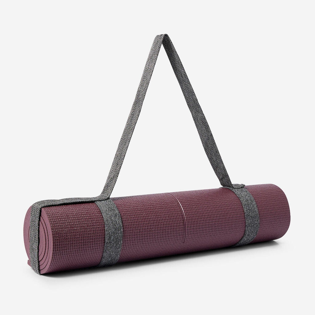 Tapis de yoga doux adhérence et confort 8 mm, bordeaux