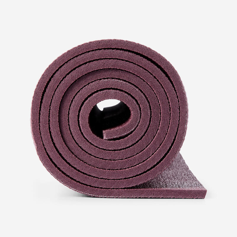 Tapis de yoga doux adhérence et confort 8 mm, bordeaux