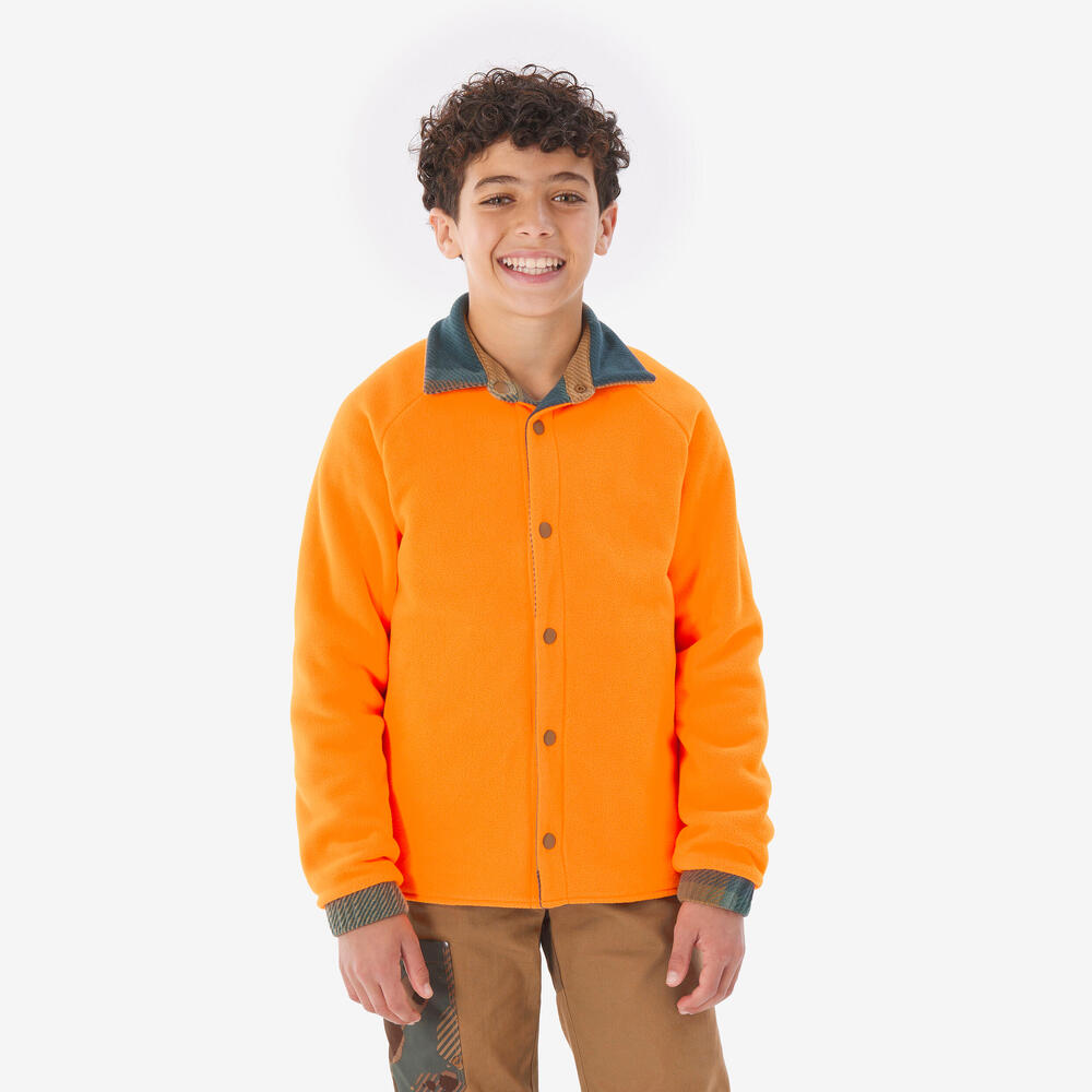 SURCHEMISE POLAIRE ENFANT 500 RÉVERSIBLE FLUO