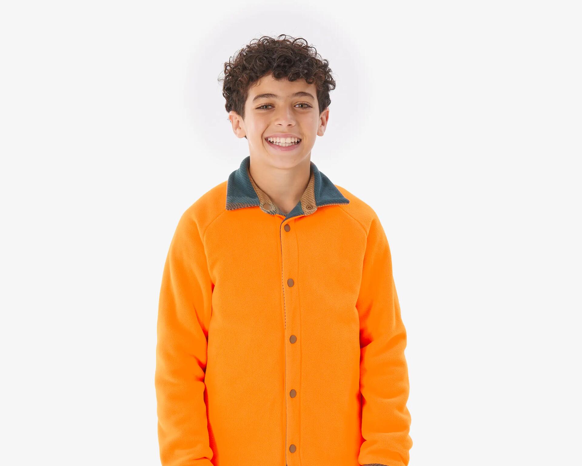 SURCHEMISE POLAIRE ENFANT 500 RÉVERSIBLE FLUO