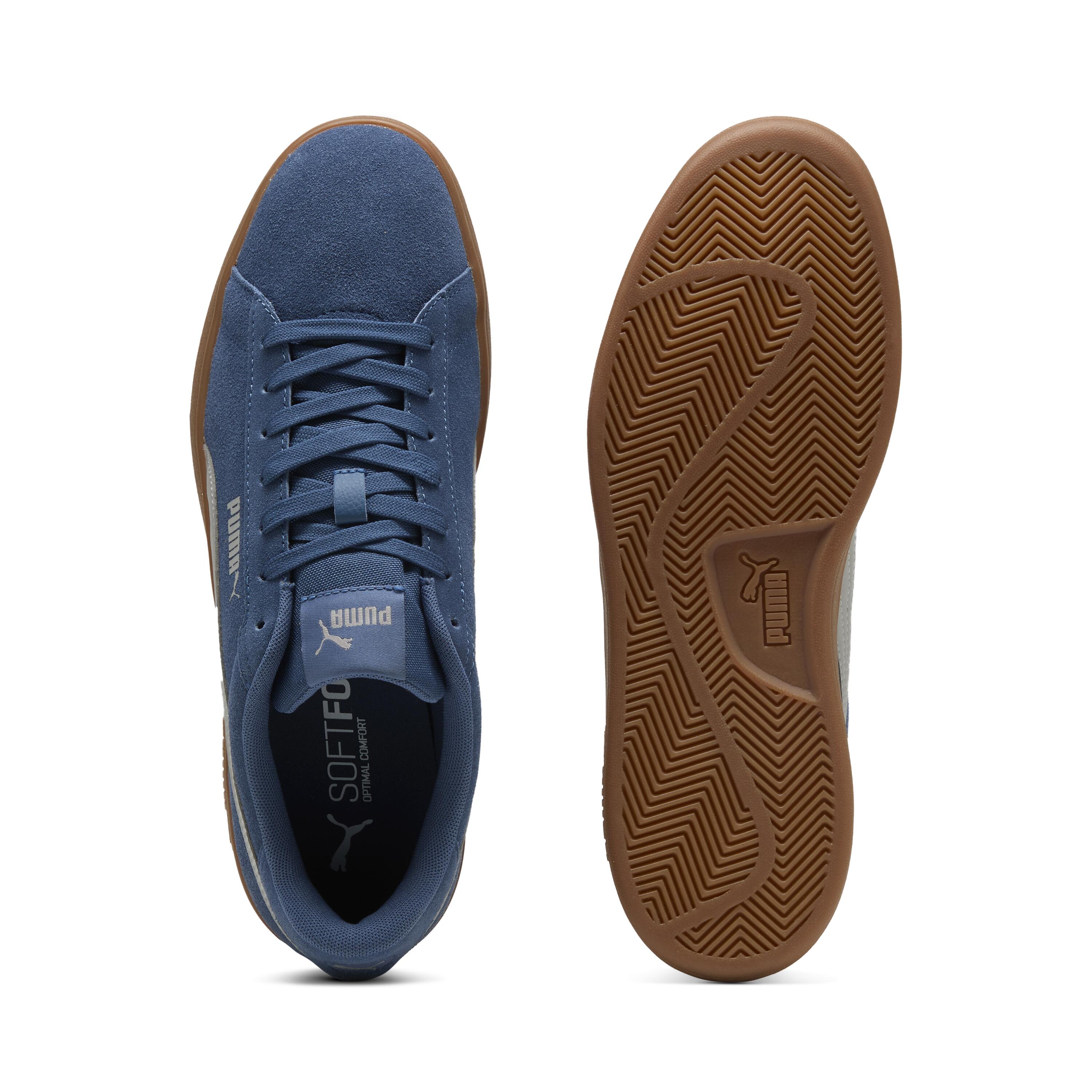 chaussure sneaker PUMA SMASH femme  suede bleu semelle  gomme 5/6
