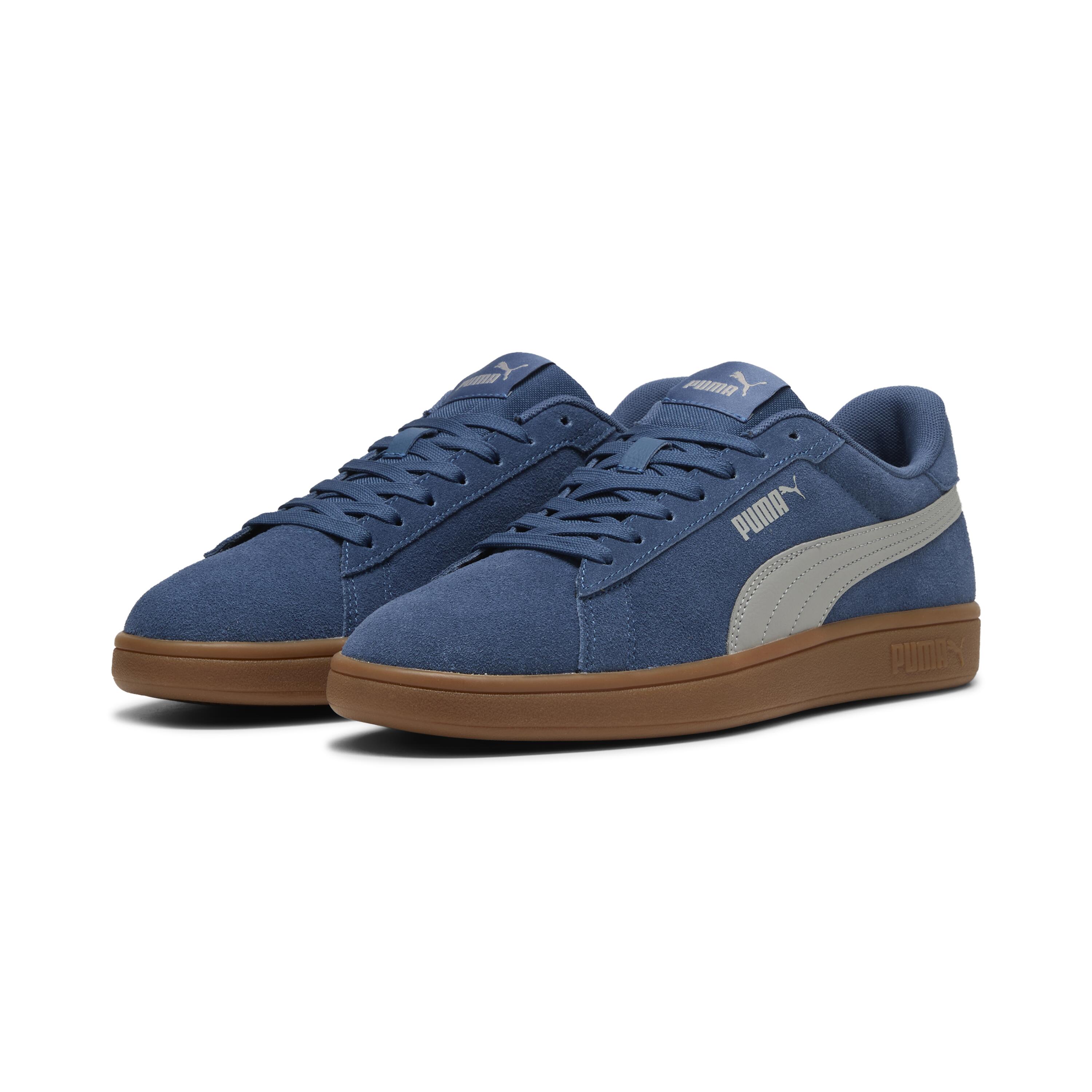 chaussure sneaker PUMA SMASH femme  suede bleu semelle  gomme 4/6