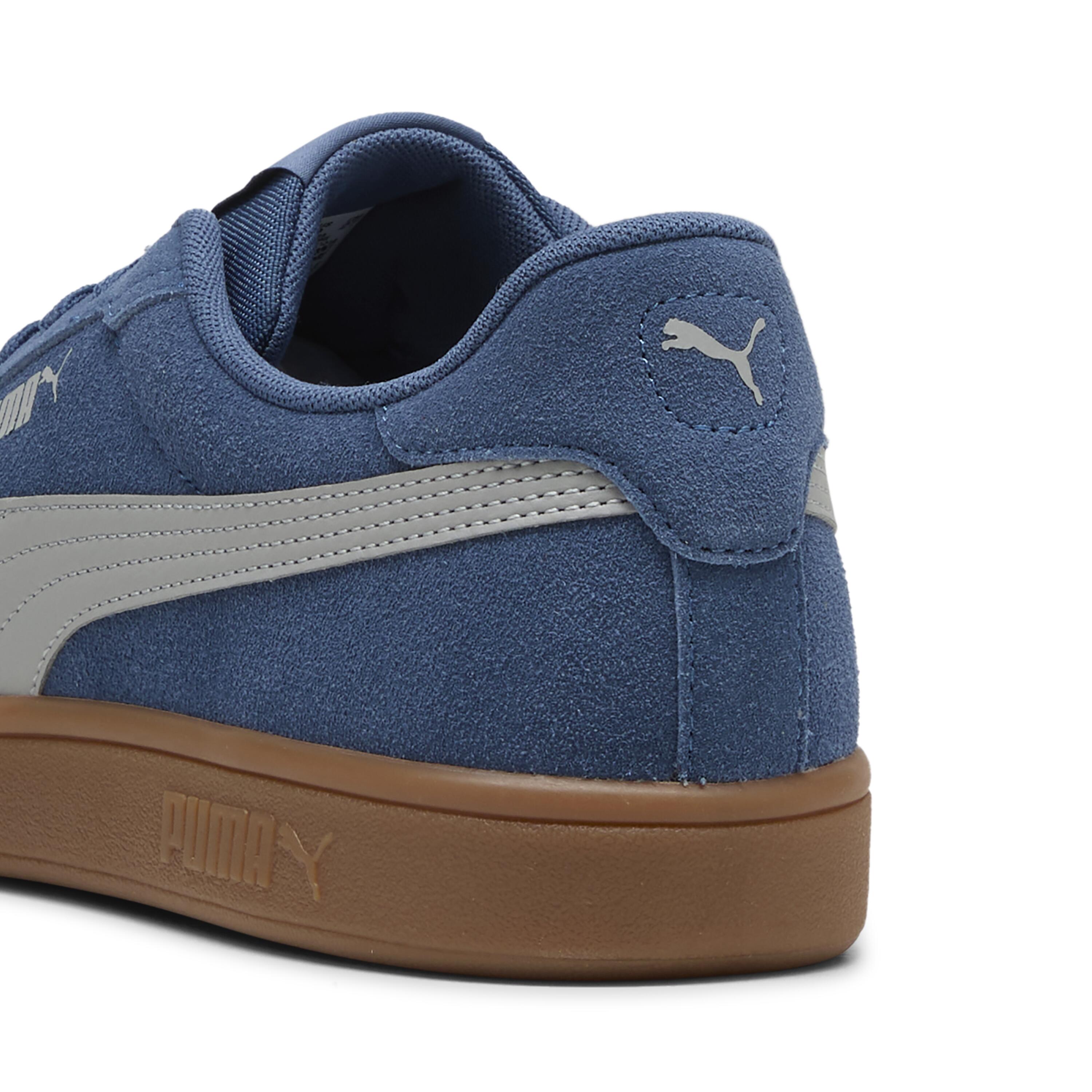 chaussure sneaker PUMA SMASH femme  suede bleu semelle  gomme 3/6