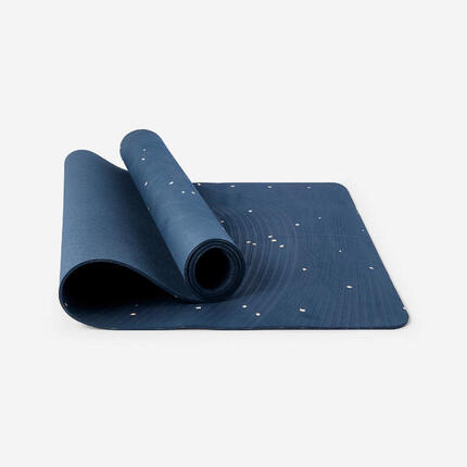Yogamatte für sanftes Yoga rutschfest Komfort 5 mm - blau