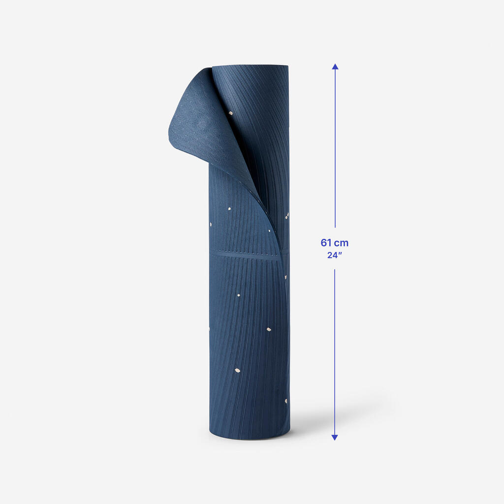 Tapis de yoga doux adhérence et confort 5 mm, bleu