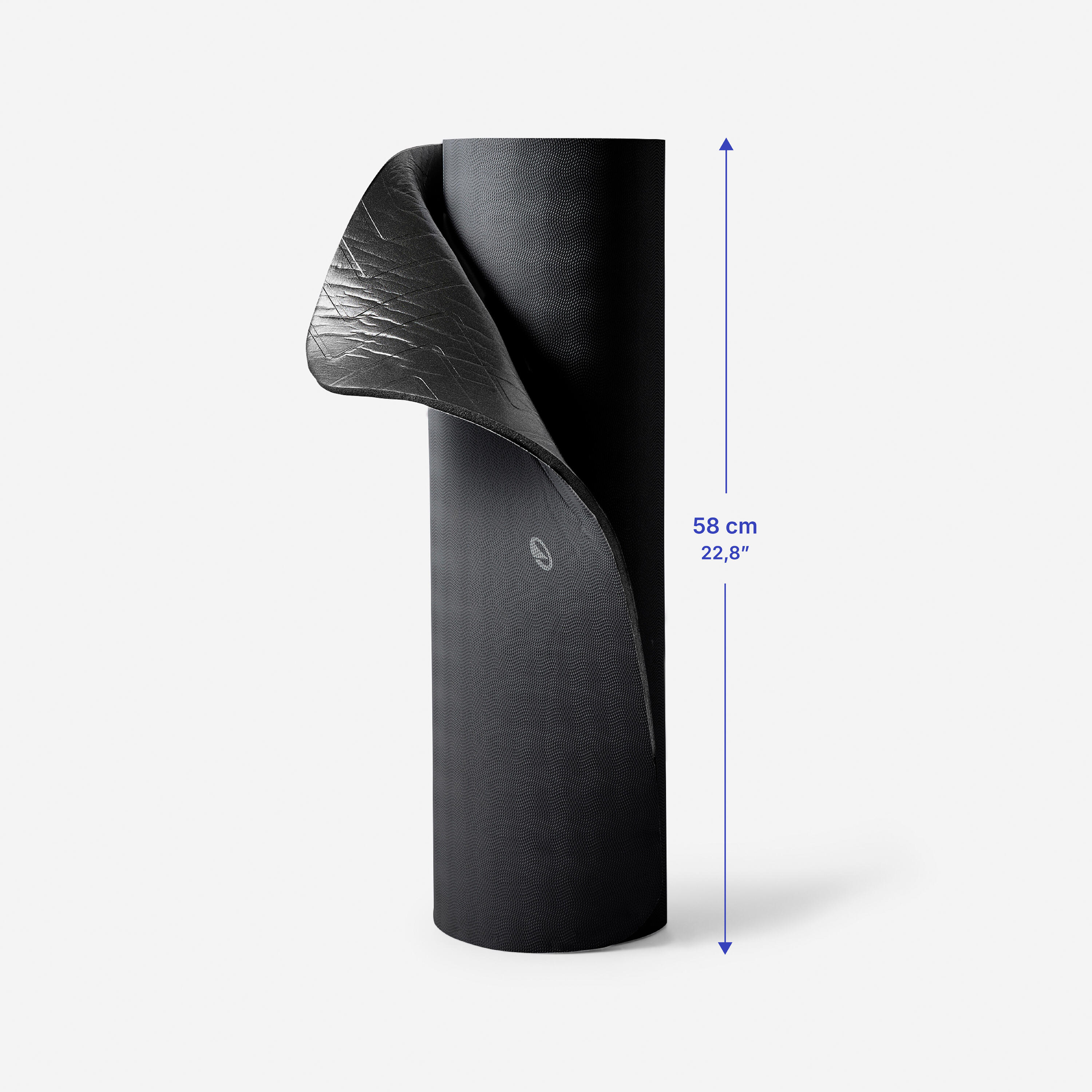 Durable Fitness Mat 900 170 cm x 58 cm x 10 mm - Carbon Grey