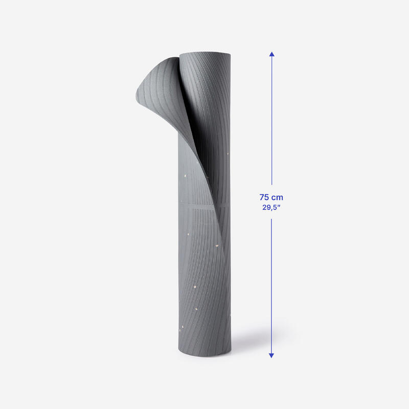 Weiche Yogamatte Grösse XL 200 x 75 cm x 5 mm, grau