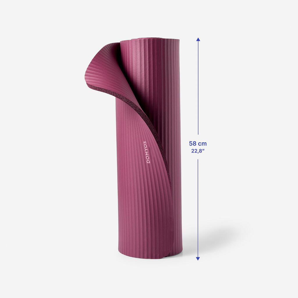 Tapis de Pilates confort épaisseur 15 mm, bordeaux