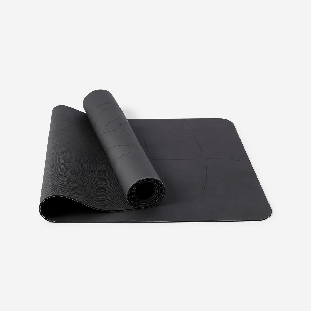 Tapis de yoga dynamique ultra adhérent épaisseur 4 mm, noir