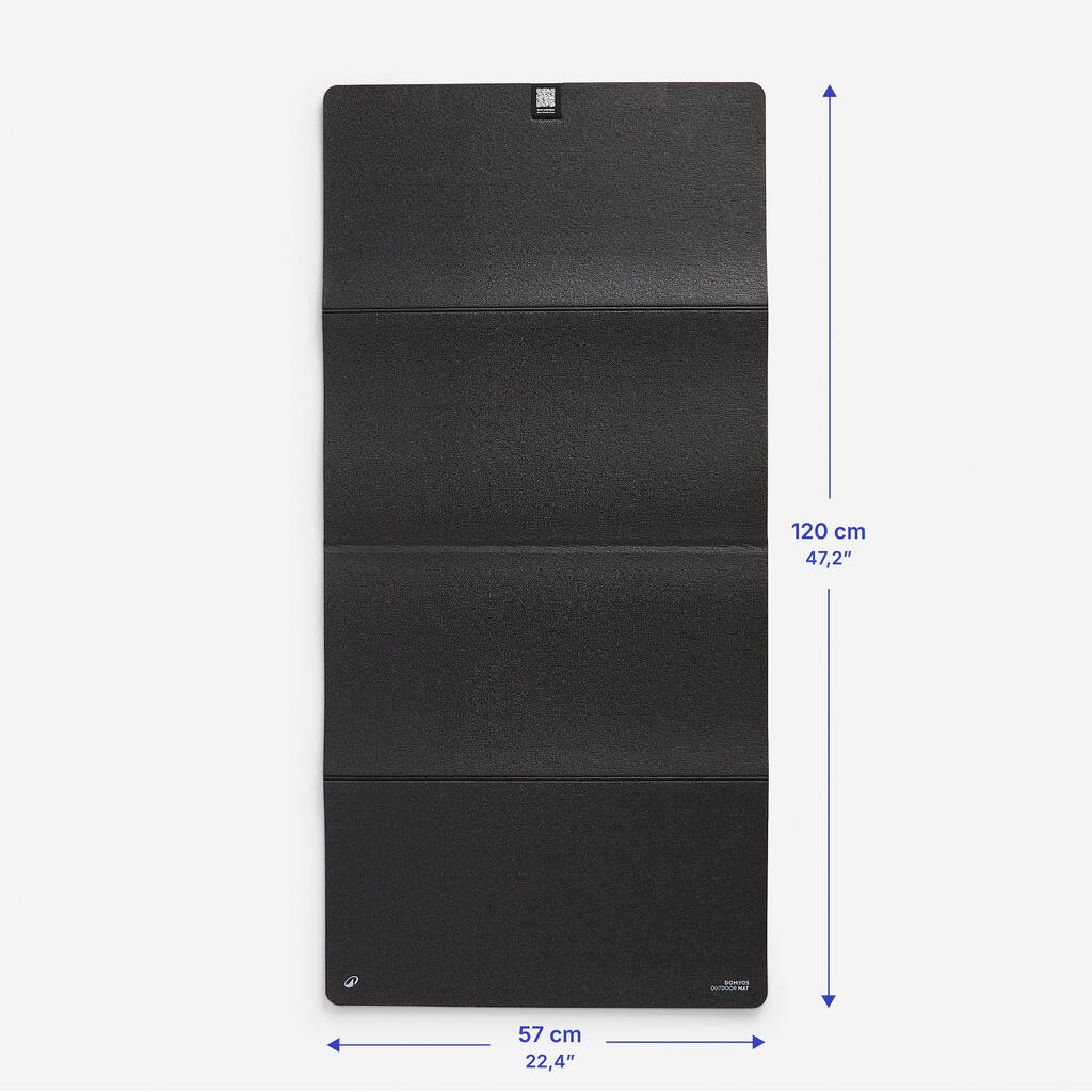 8 mm Thick Indoors and Outdoors Durable Folding Fitness Mat - Black