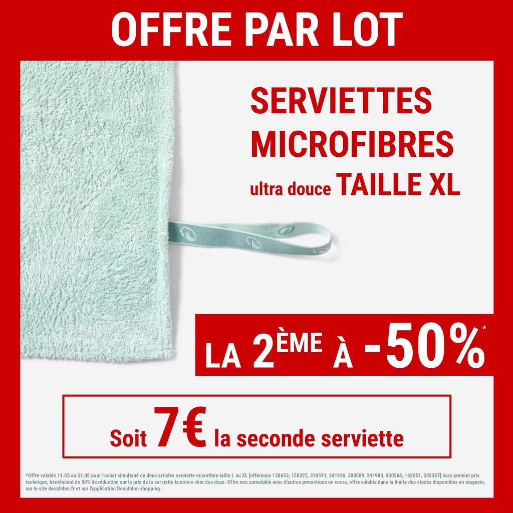 Serviette de bain microfibre ultra douce vert clair taille XL 110 x 175 cm