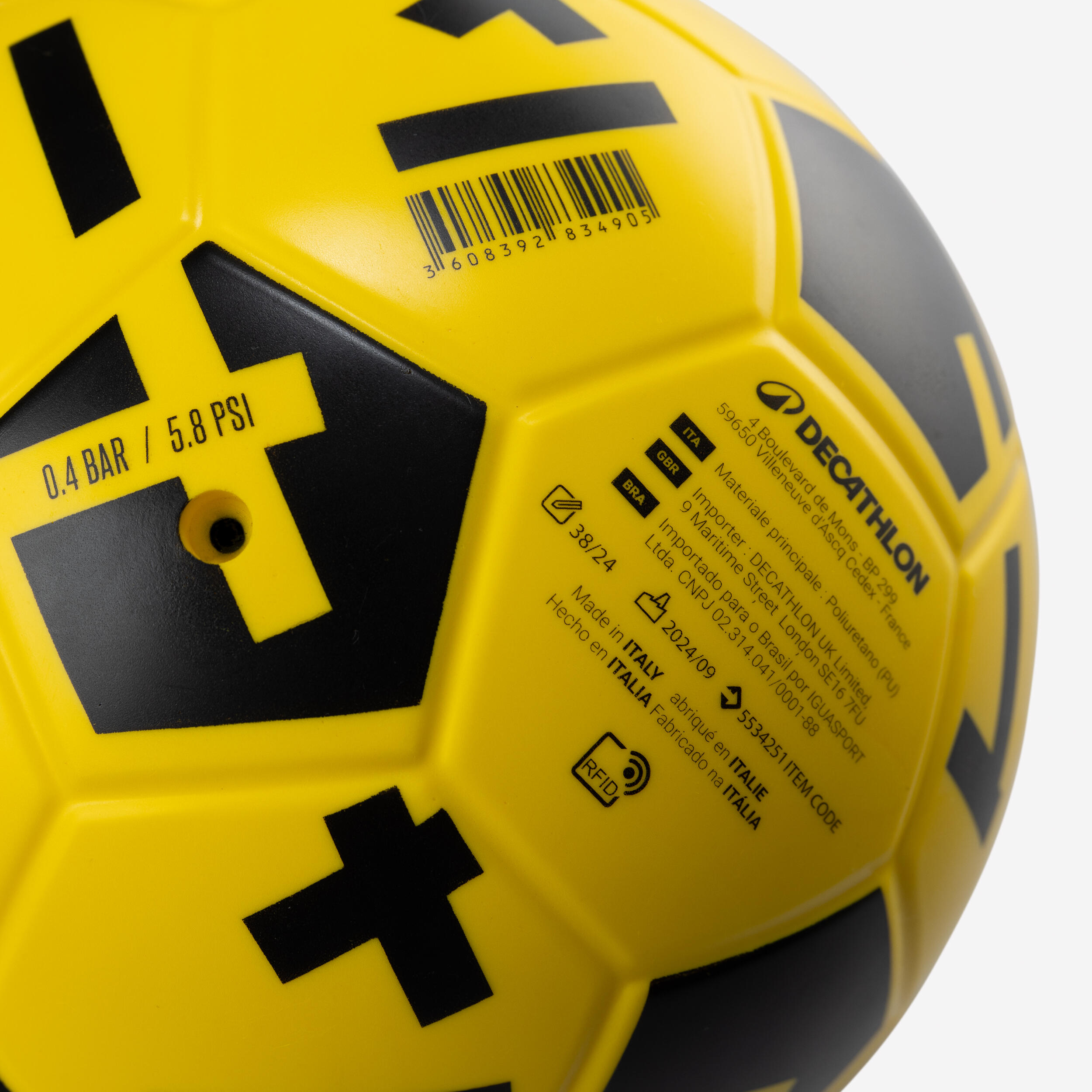Foambal Ballground 500 maat 4 geel/zwart 4/5