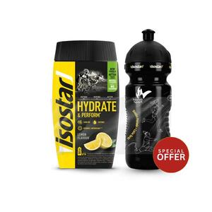Bebida isotónica polvo con bidón incluido 560g Hydrate & Perform limón