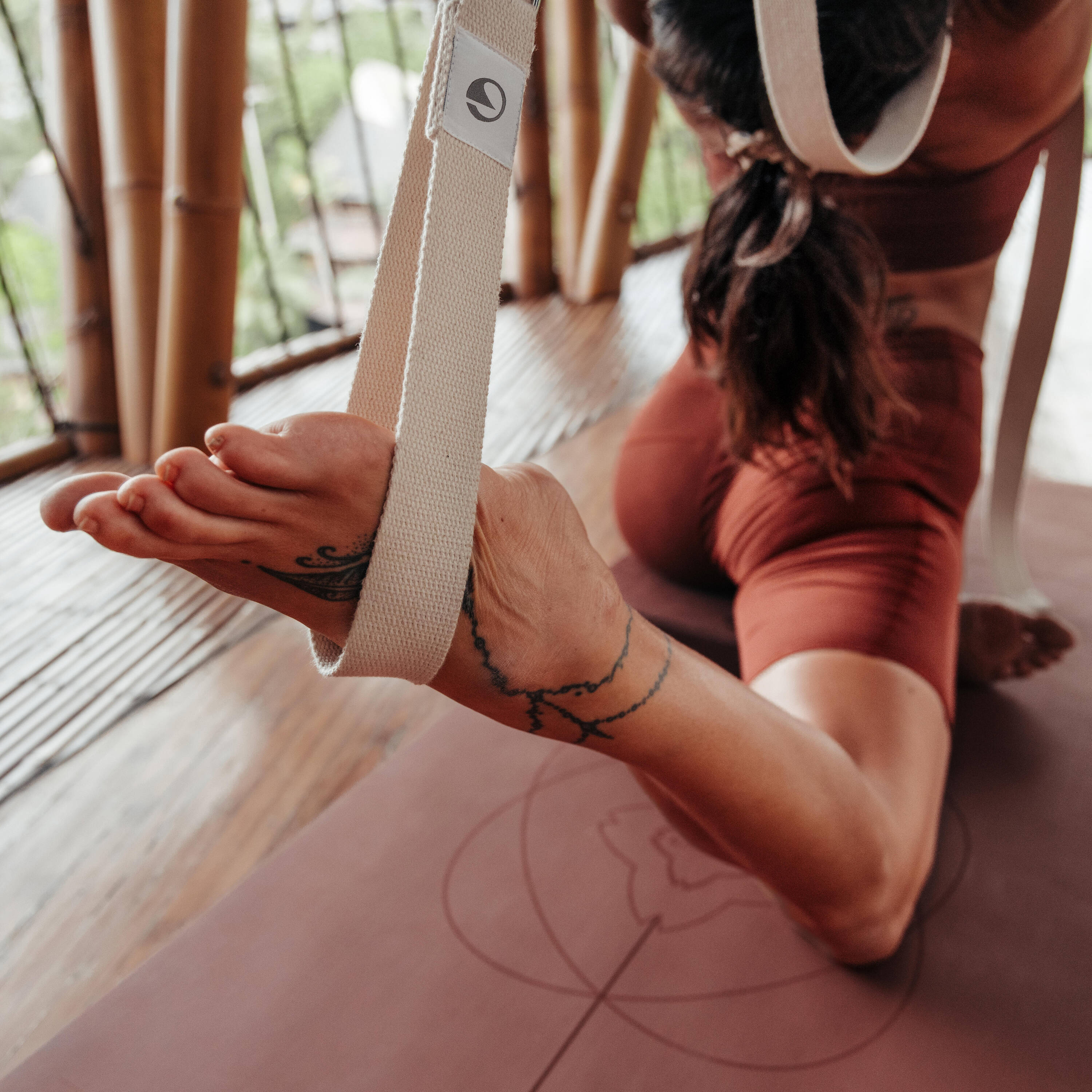 Yoga Strap Organic Cotton - Beige -  3