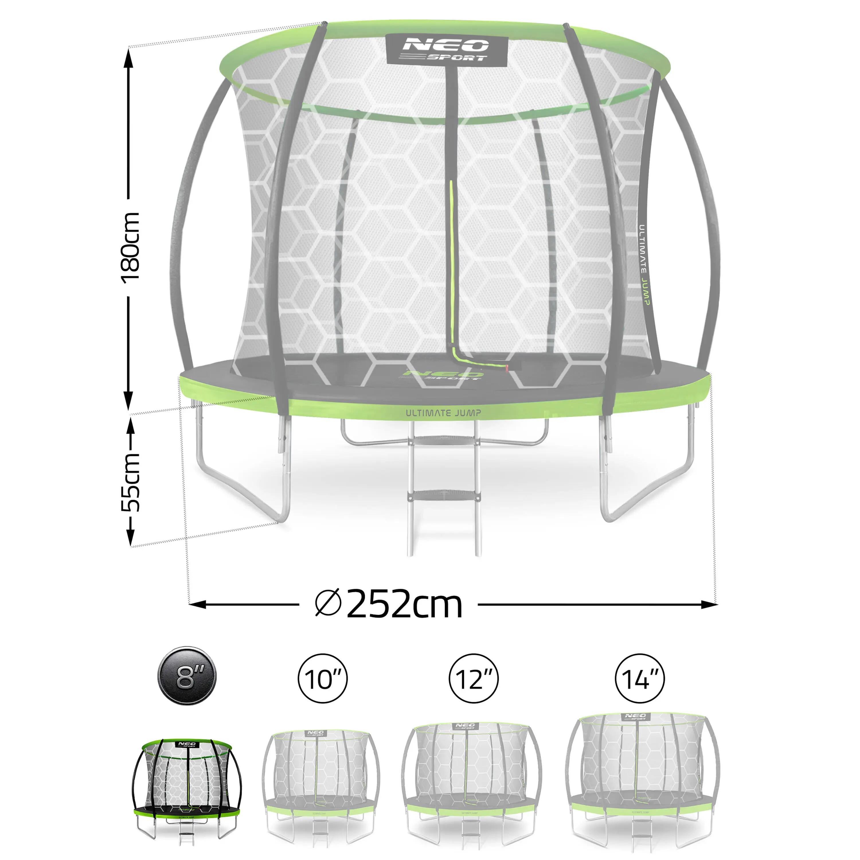 Second Life - Trampolina Neo-Sport 252 cm / 8 ft z siatką wewnętrzną 2/6