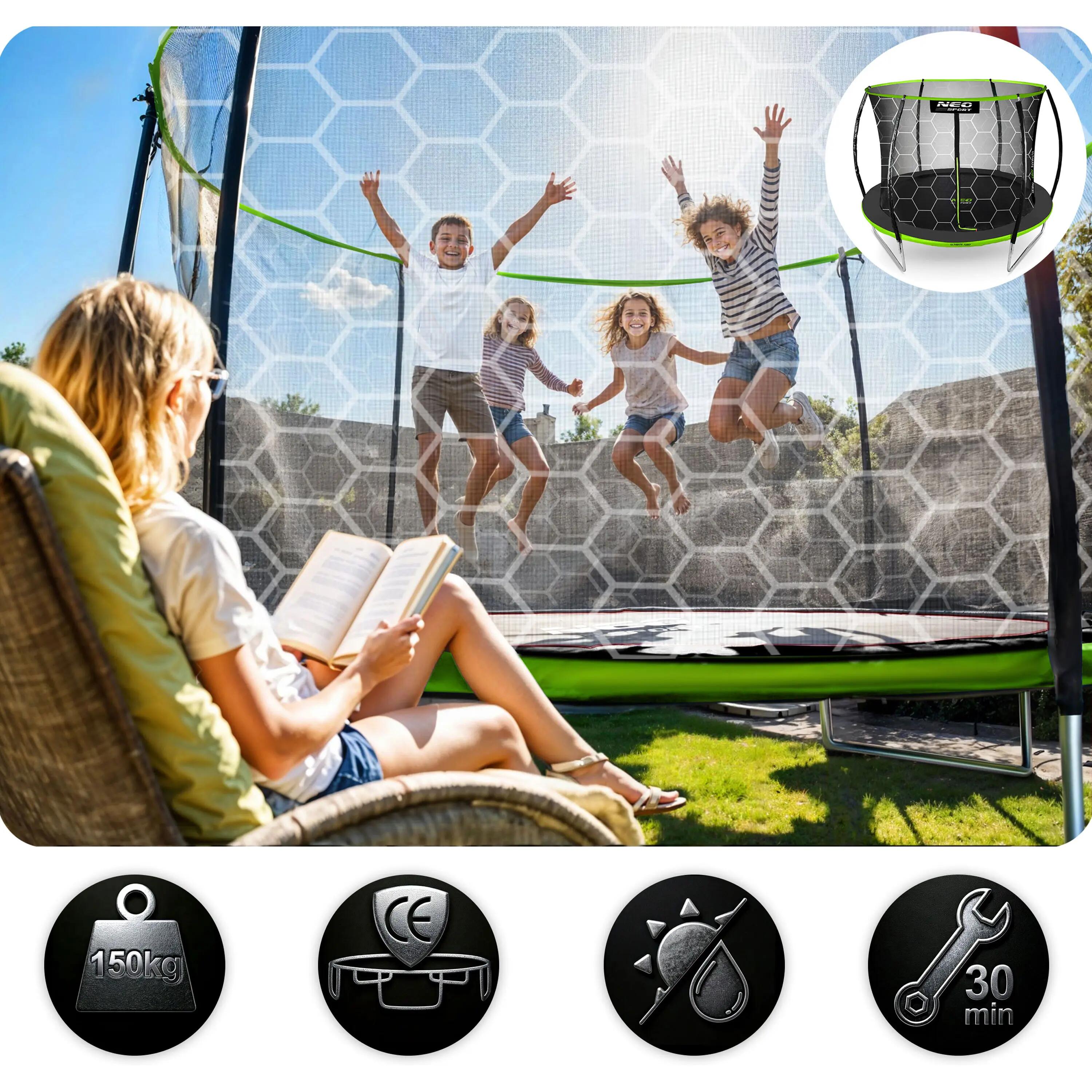 Second Life - Trampolina Neo-Sport 252 cm / 8 ft z siatką wewnętrzną 3/6