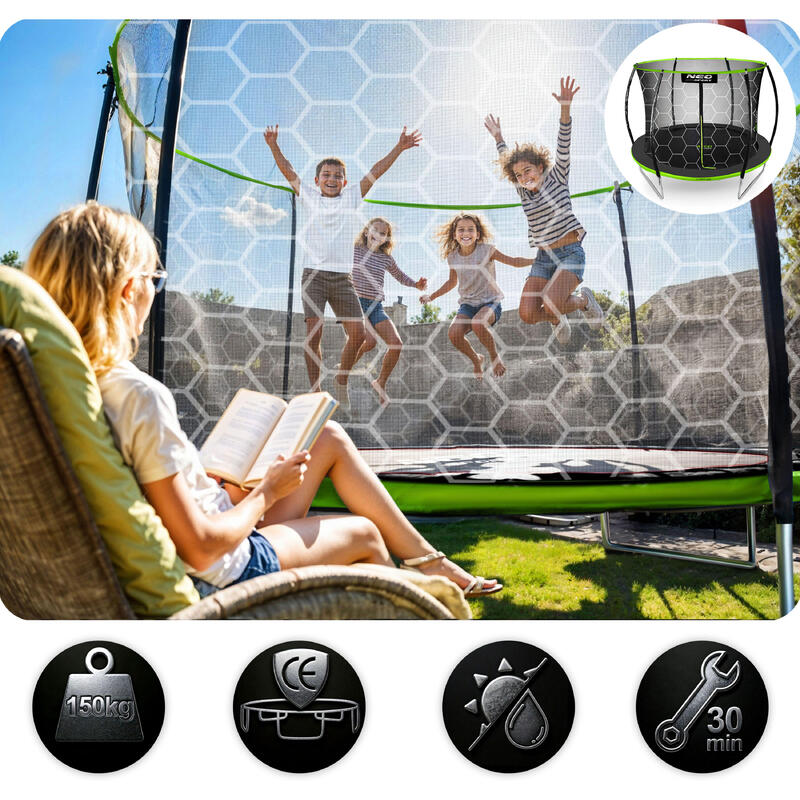 Trampolina Neo-Sport 252 cm / 8 ft z siatką wewnętrzną