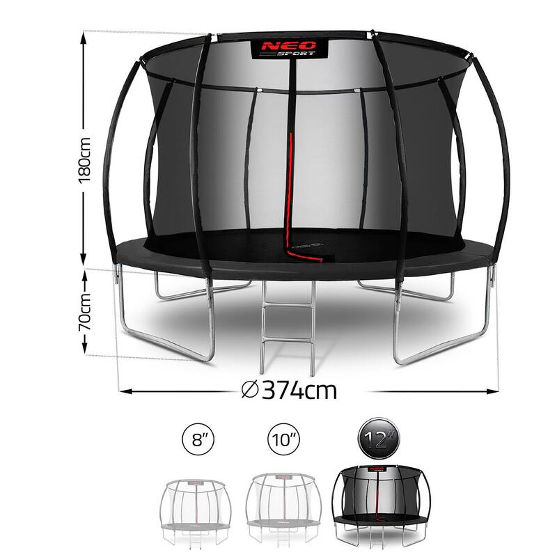 Trampolina Neo-Sport 374 cm / 12ft z siatką wewnętrzną