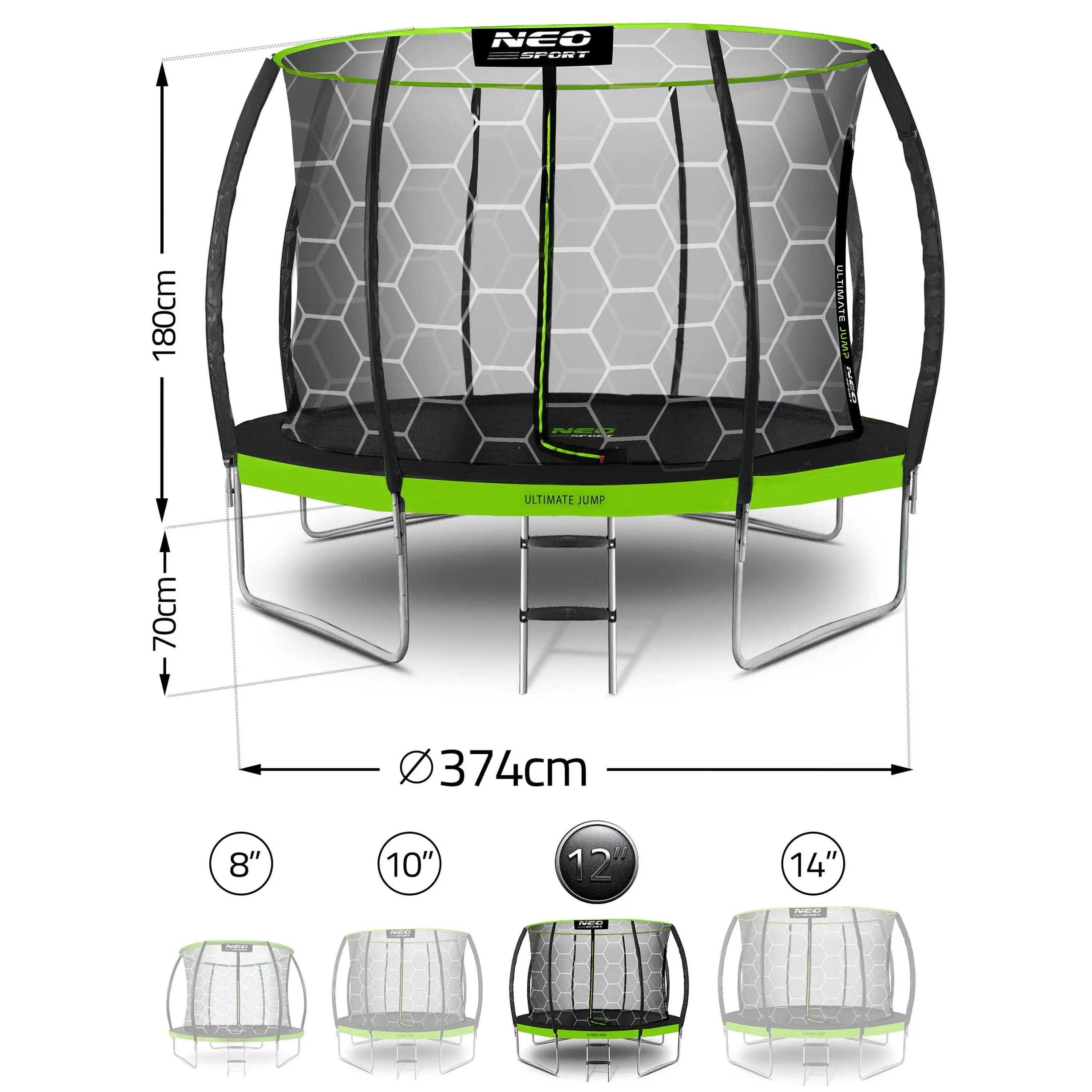 Second Life - Trampolina Neo-Sport 374 cm / 12 ft z siatką wewnętrzną 2/6