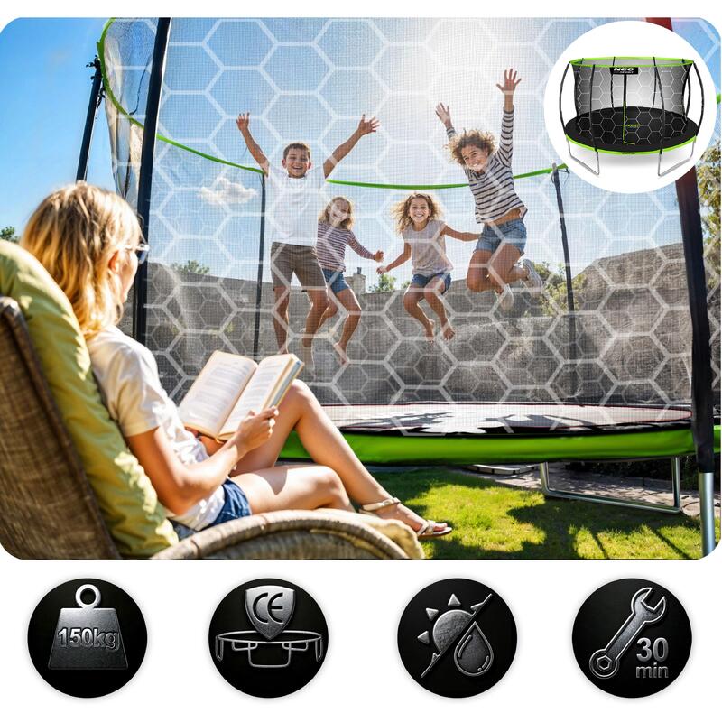 Trampolina Neo-Sport 374 cm / 12 ft z siatką wewnętrzną