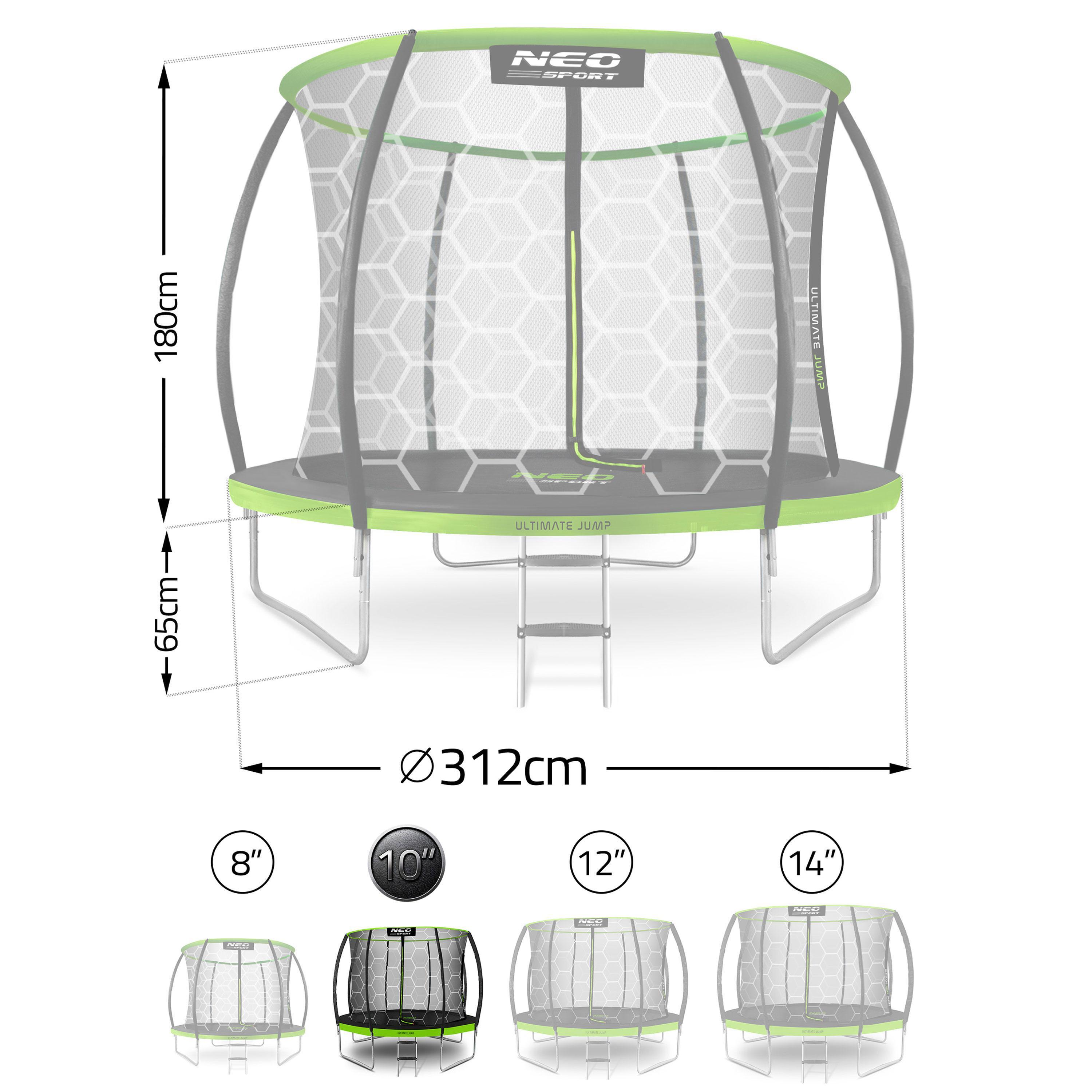 Trampolina Neo-Sport 312 cm / 10 ft z siatką wewnętrzną 2/6