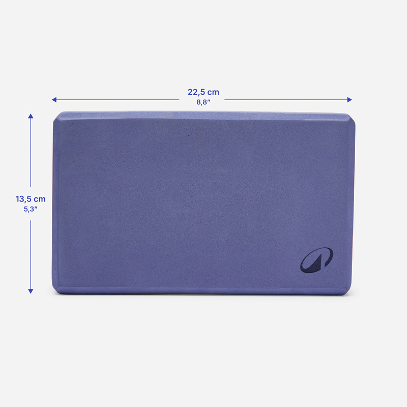 Yoga Brick Mousse EVA Bleu - Bloc De Yoga Léger Et Résistant 22.5 X 15 X 7.5 Cm