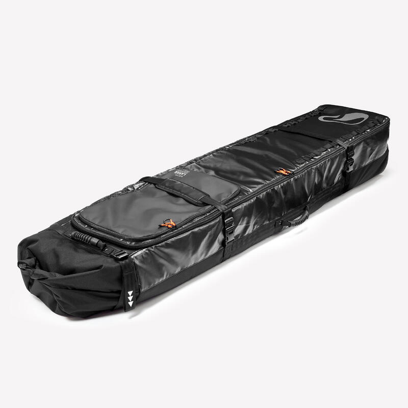 Husă de transport cu roți pentru 2 perechi schiuri sau 2 snowboarduri, 900 negru